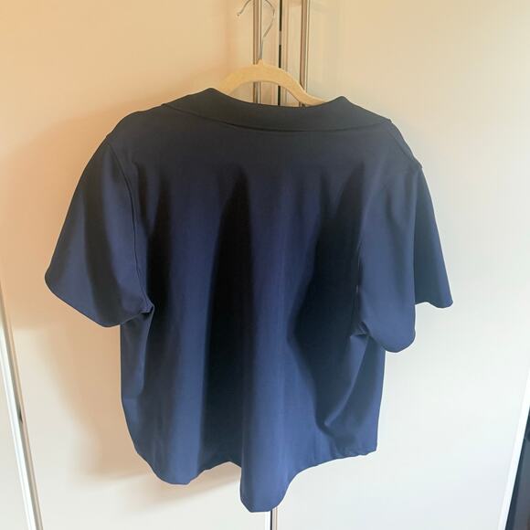 LANDS’ END Women’s Short Sleeve High Impact Polo (2X, navy) - Picture 3 of 6